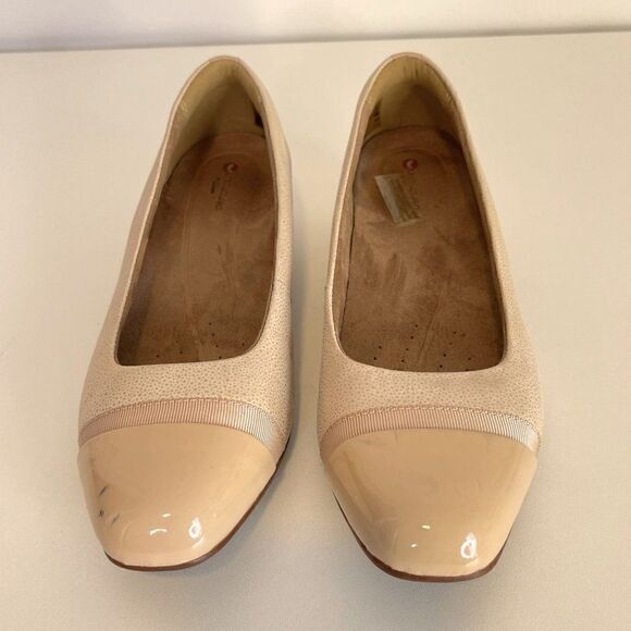Clarks Unstructured Juliet Blush Pink Leather Ballet Flats - Picture 3 of 7